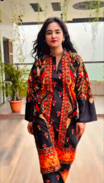 Royal Elegance Dubai Silk Two-Piece Set – Traditional Meets Trendy - Image 3